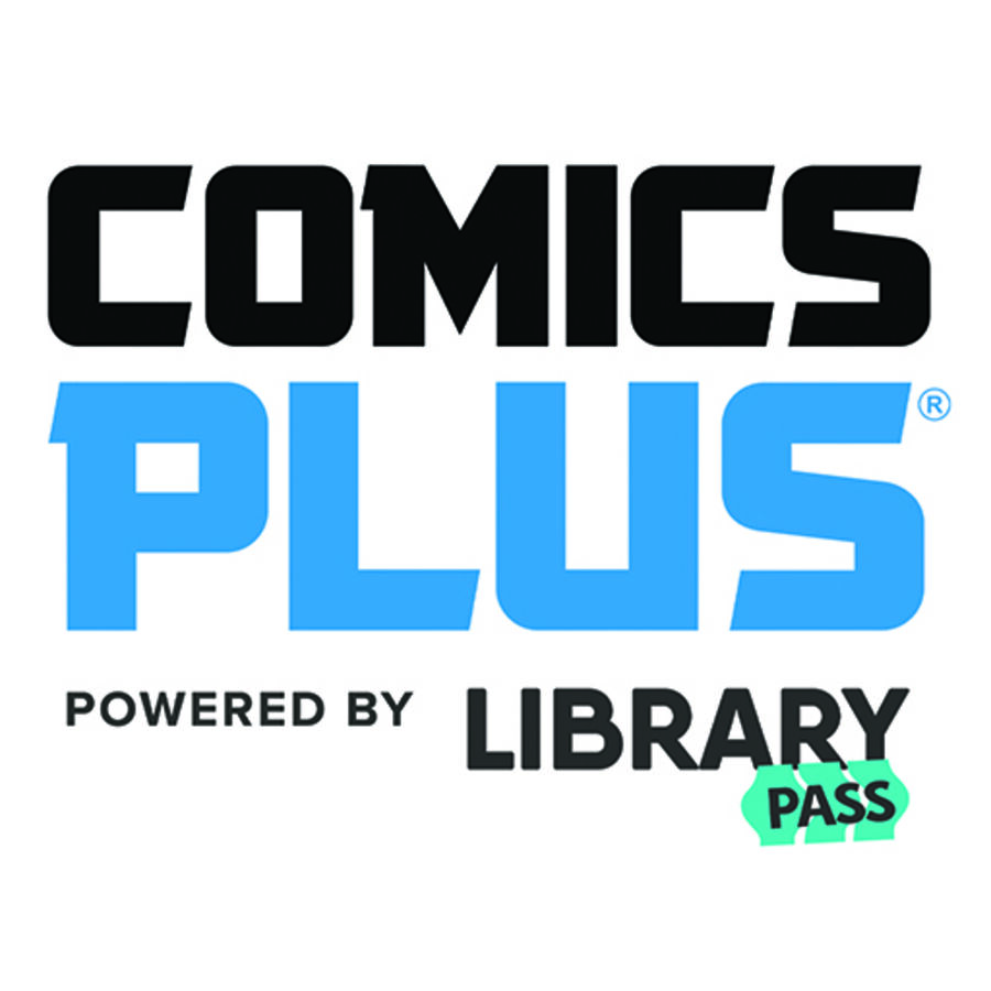 Logo for tegneseriebasen Comics Plus